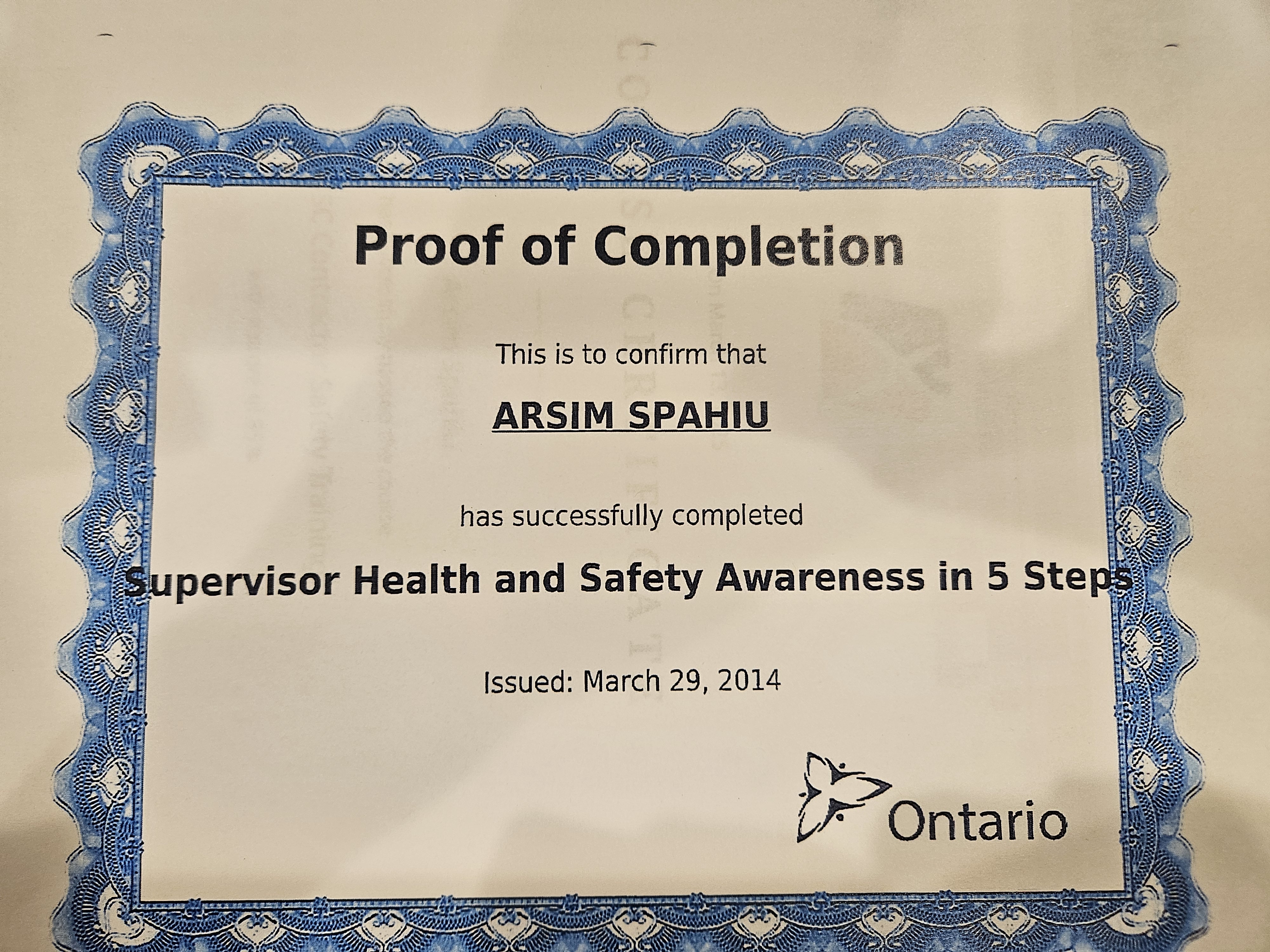 Certificate Document